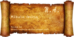 Mikula Anita névjegykártya